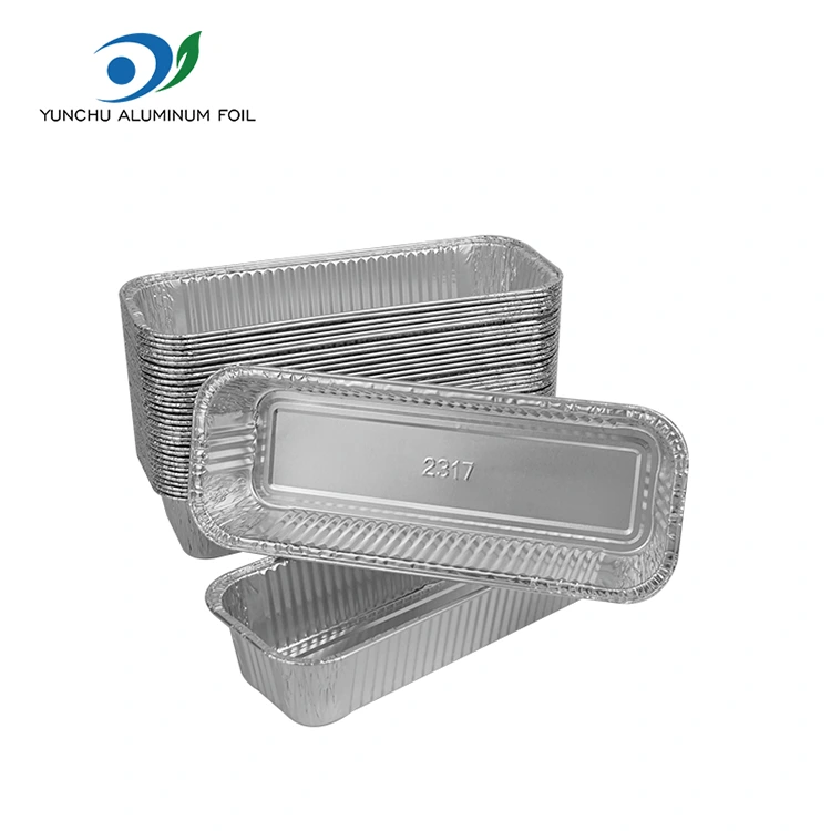 Wadhah foil persegi aluminium perak Wadhah foil persegi aluminium perak