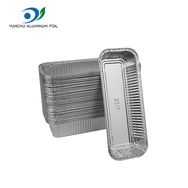 Wadhah foil persegi aluminium perak