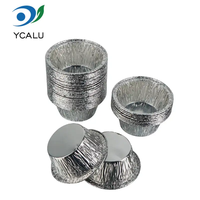 Wadah Cup Cake Round Silver Aluminium Foil