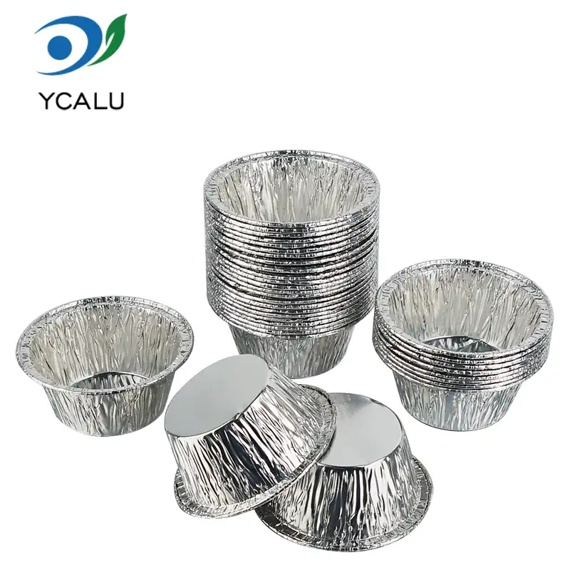 Wadah Cup Cake Round Silver Aluminium Foil