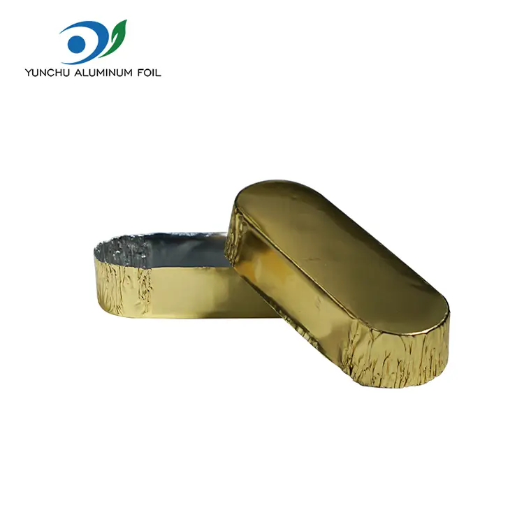 Kontog oval cilik sing duwe wadhah foil aluminium salaka