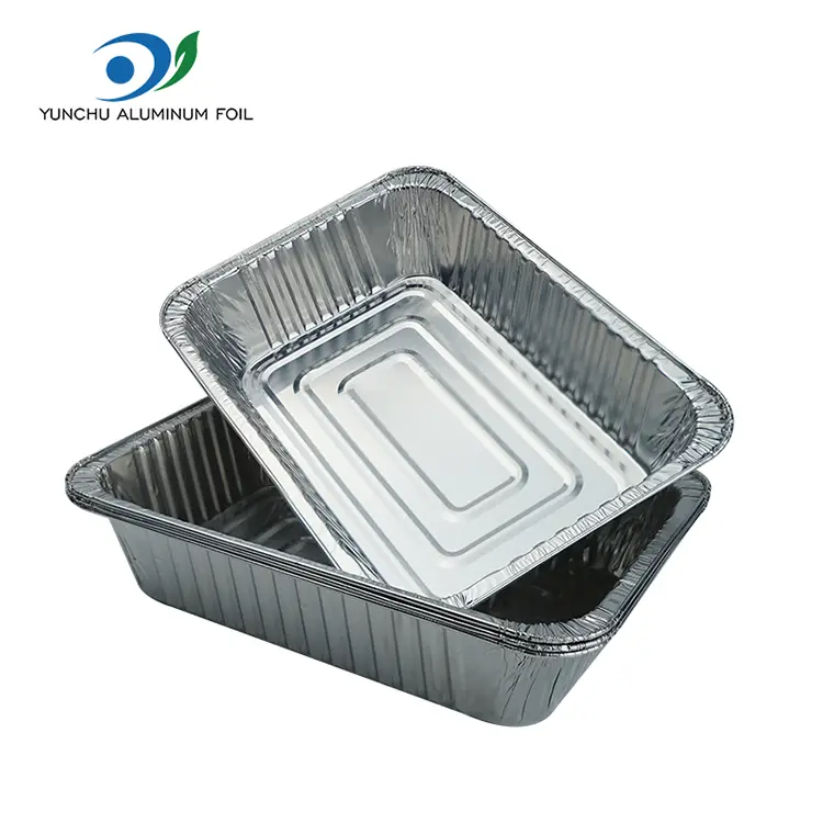 Kontaner baking persagi persagi aluminium perak