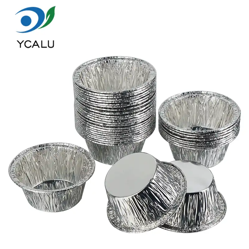 Wadah Cup Cake Round Silver Aluminium Foil