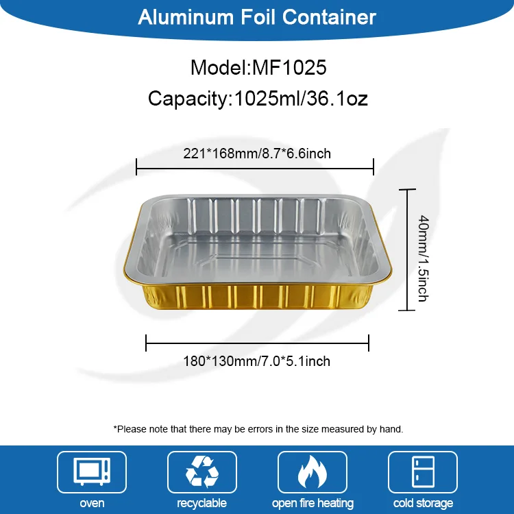 Kontainer Aluminium Foil Disposable Catering Golden Rectangle