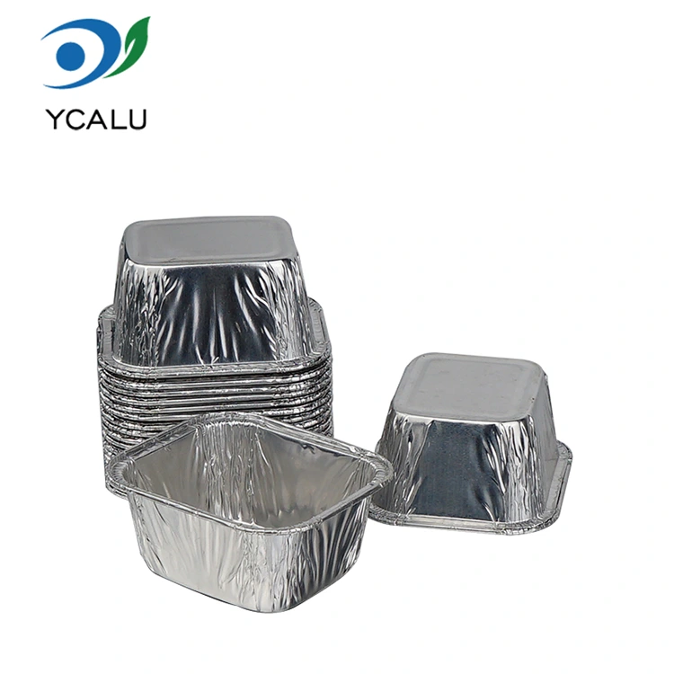 Disposable persegi panjang baking cake tray Silver Aluminium Foil Wadah Panganan