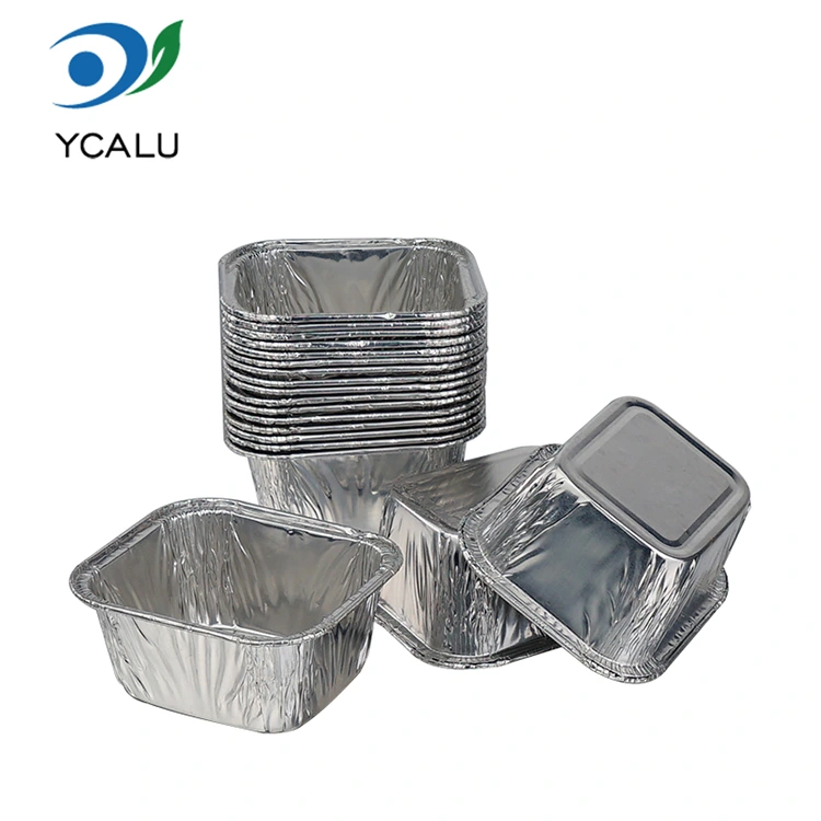 Disposable persegi panjang baking cake tray Silver Aluminium Foil Wadah Panganan