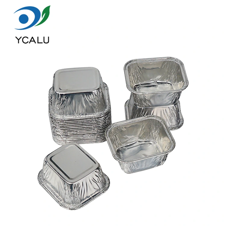 Disposable persegi panjang baking cake tray Silver Aluminium Foil Wadah Panganan