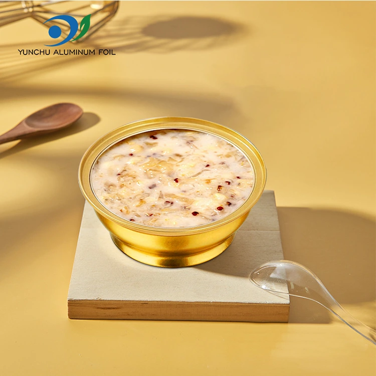 Kontan Takeaway sing bisa digunakake ing kontaner Foil Emuminium Golden Bowl Aluminium