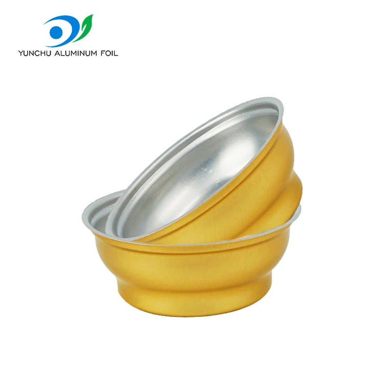 Kontan Takeaway sing bisa digunakake ing kontaner Foil Emuminium Golden Bowl Aluminium