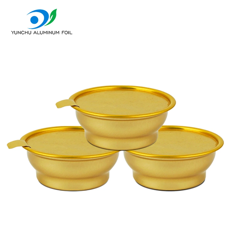 Kontan Takeaway sing bisa digunakake ing kontaner Foil Emuminium Golden Bowl Aluminium