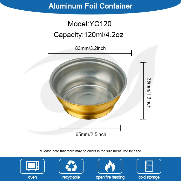 Kontan Takeaway sing bisa digunakake ing kontaner Foil Emuminium Golden Bowl Aluminium