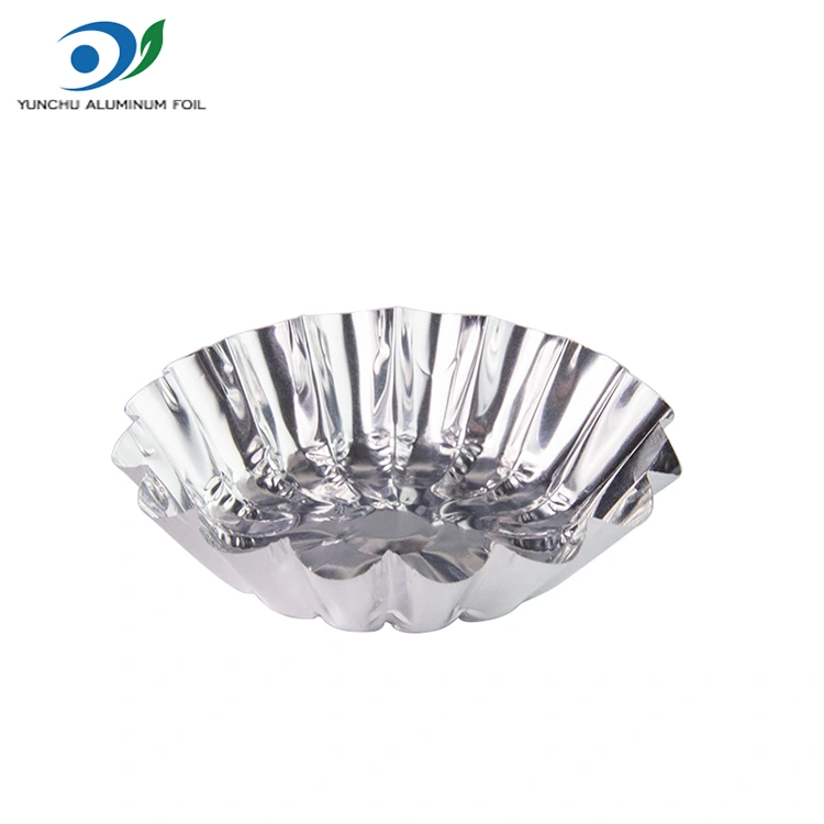 Tarts endhog dibakar ing wadhah panganan aluminium udara aluminium perak