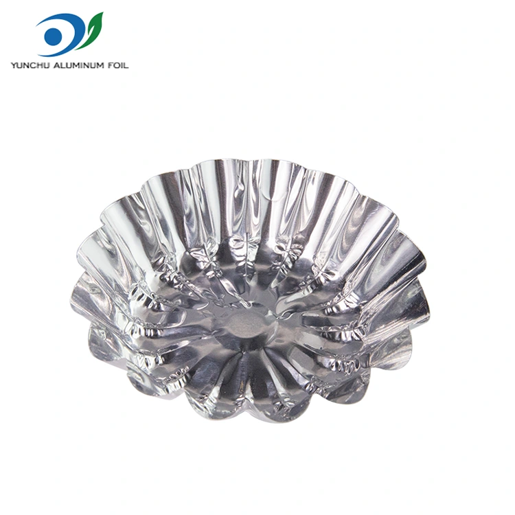 Tarts endhog dibakar ing wadhah panganan aluminium udara aluminium perak