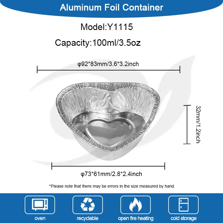 Kontain Kontan Kue Kontan Kue Ati sing Bentuk Fryer Silver Aluminium
