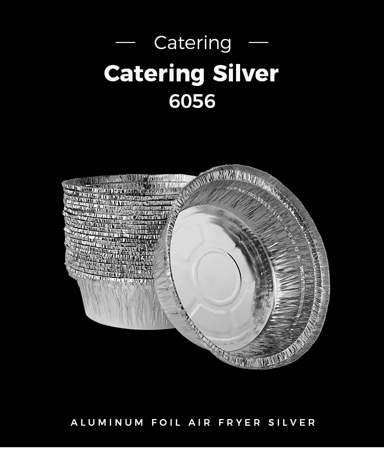 Round air fryer catering Silver Aluminum Foil Containers