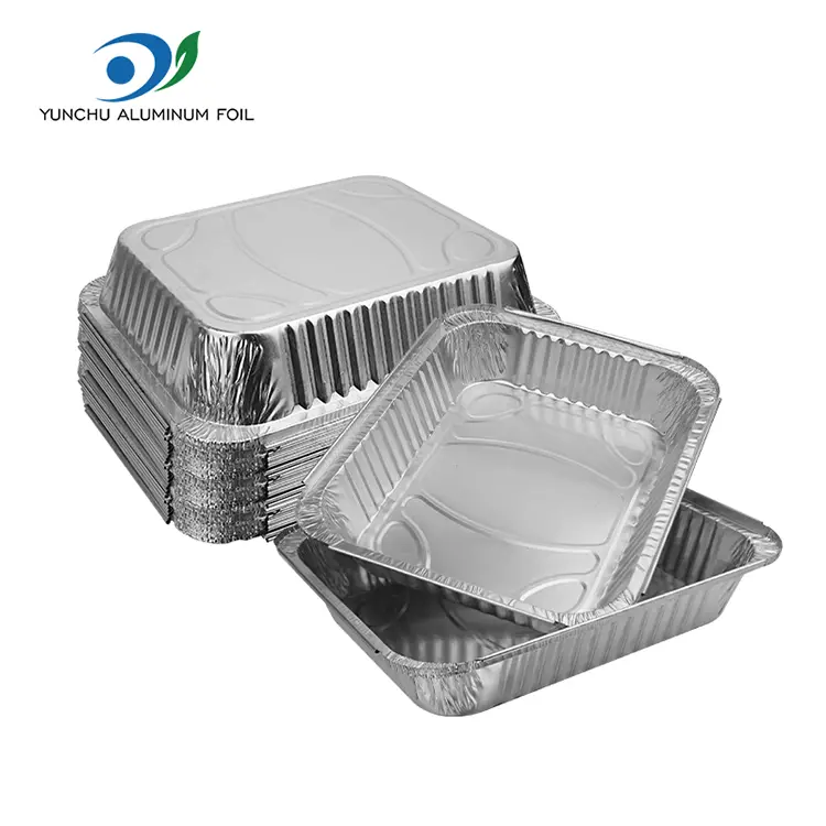 Piring Barbecue kapasitas kapasitas kapasitas perak kontaner foil aluminium