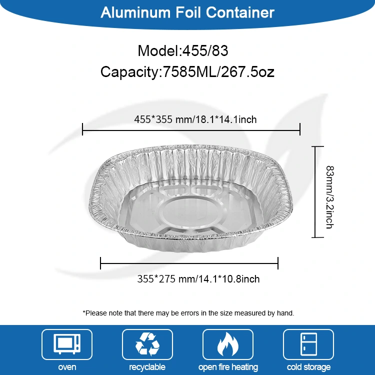 Kapasitas Gristle Ayam Panggang Ayam Aluminium Foil kontaner
