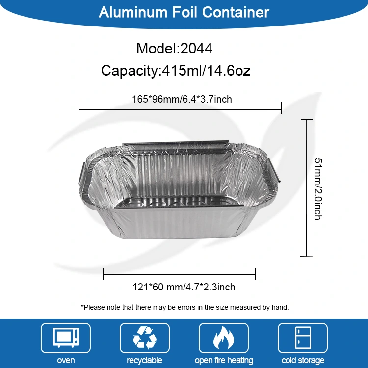 Kontaner Foil Bakar Réstangular Perak