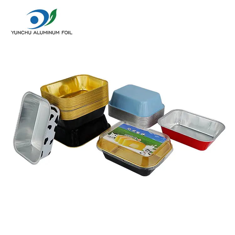 Bakery Rectangular Kothak wadhah aluminium sing ditutup kanthi kontaner foil aluminium sing ditutup kanthi panas