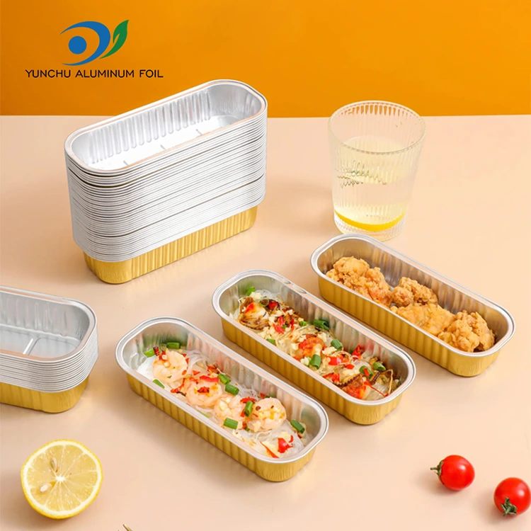 Kontaner Baking Daging Rectangular Fettwall Aluminium Foil