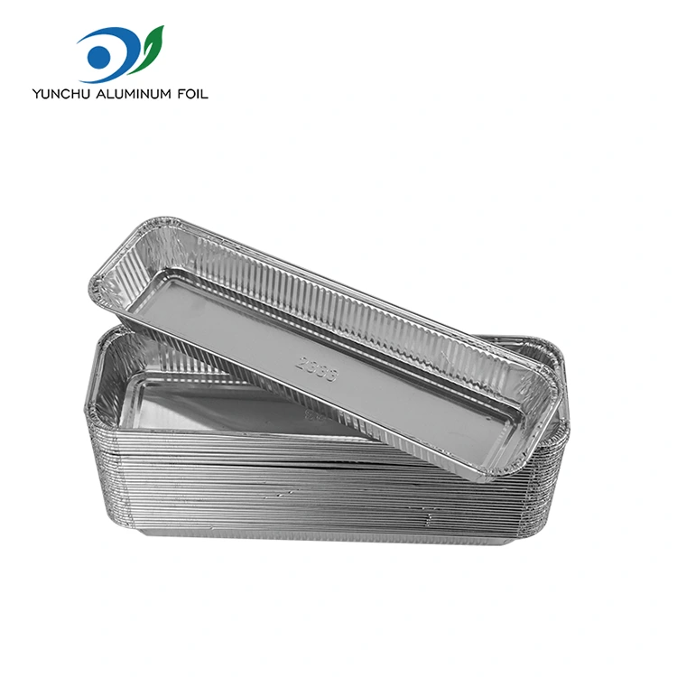 Kontaner Dataran Kontan Udara Udara Réptangular Fryer Silver Aluminium Foil