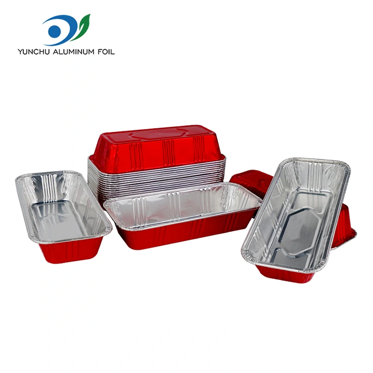 Kontaner Bakery Catering Red Rectangular Perak Aluminium