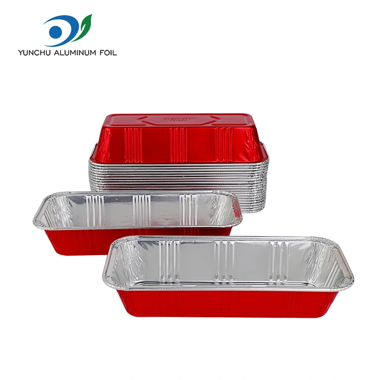 Kontaner Bakery Catering Red Rectangular Perak Aluminium