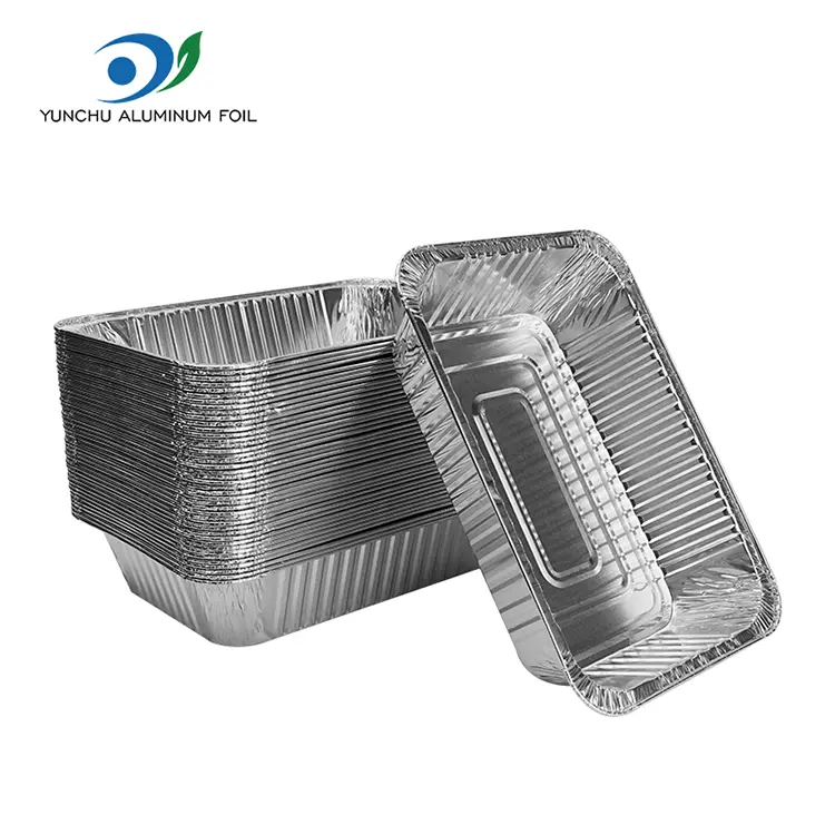 Kontaner baking persagi persagi aluminium perak
