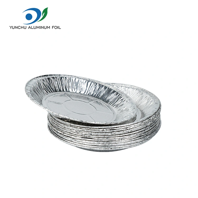 Wadhah panganan udara bunder sing perak aluminium