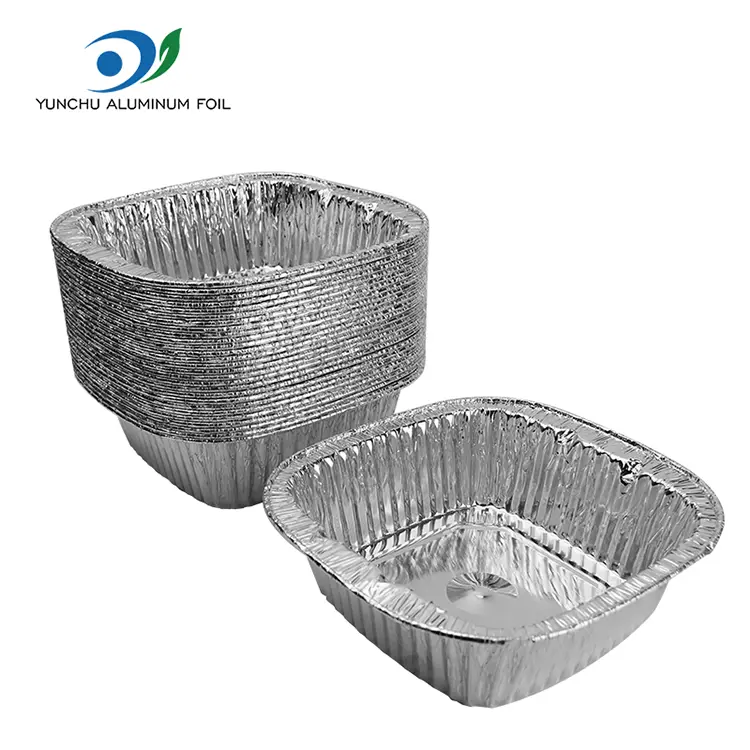 Takeaway perak alun-alun sing duwe wadhah foil aluminium