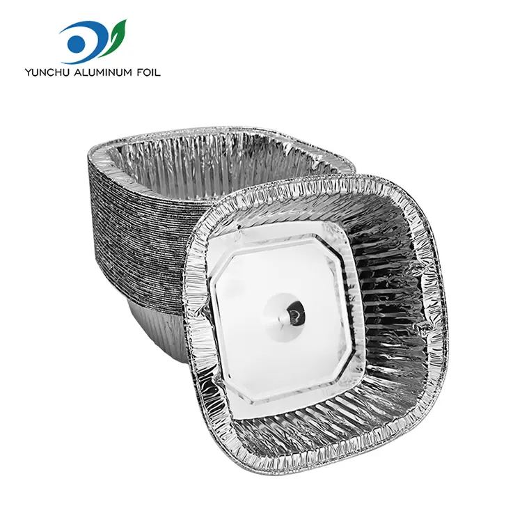 Takeaway perak alun-alun sing duwe wadhah foil aluminium